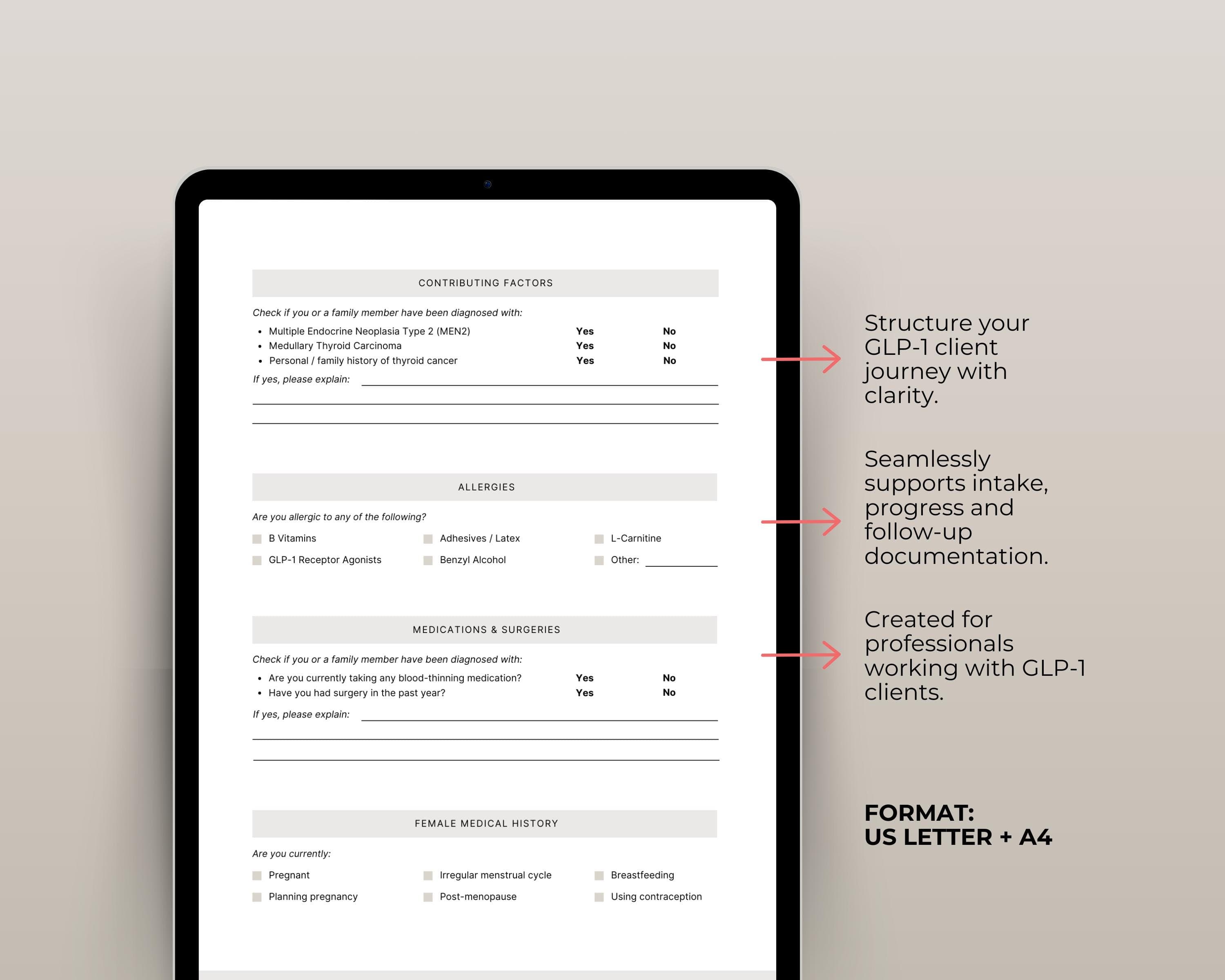 Client Intake Form & Onboarding Bundle for GLP-1 Weight Loss Coaches | Editable Canva New Patient Welcome Forms