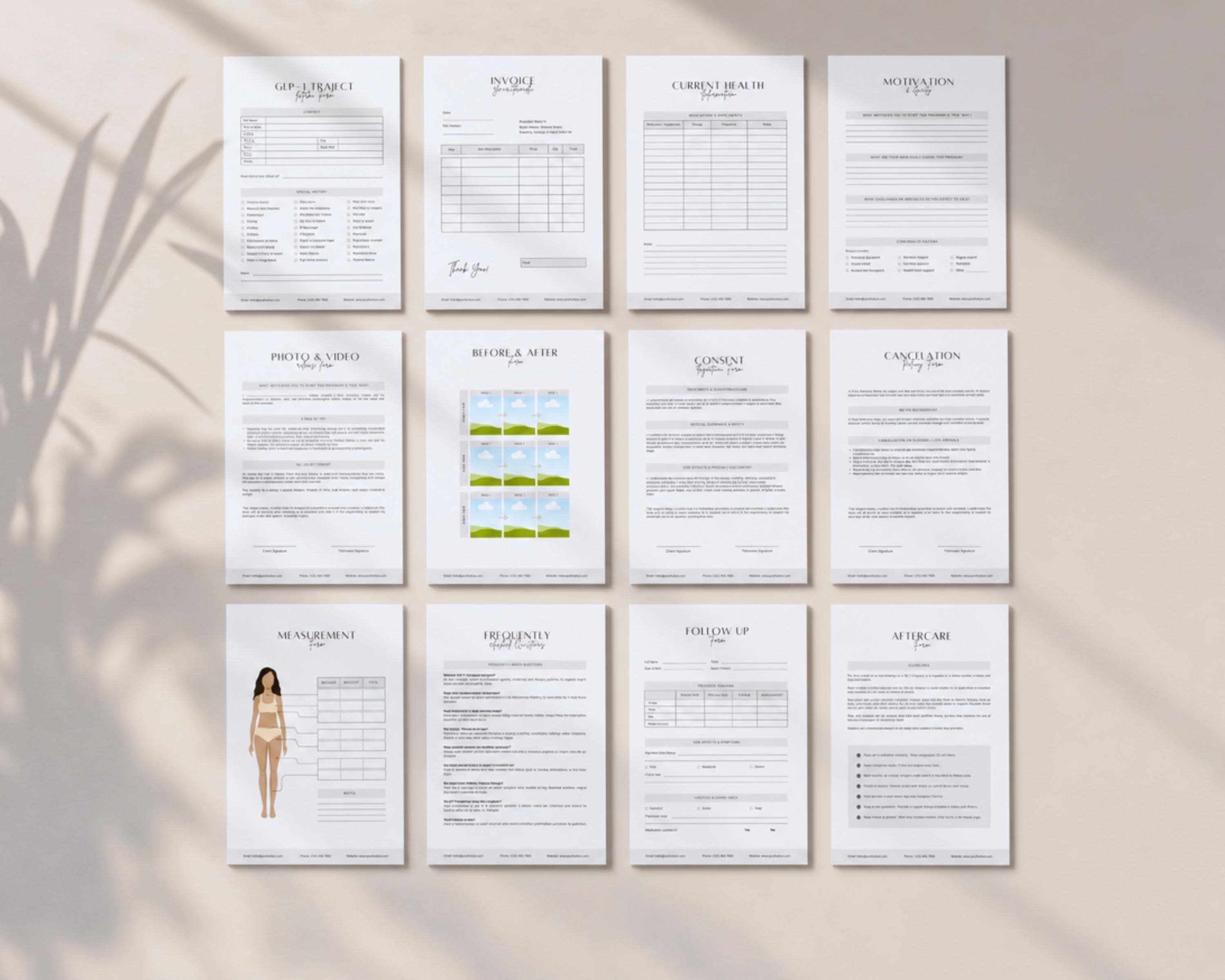 Client Intake Form & Onboarding Bundle for GLP-1 Weight Loss Coaches | Editable Canva New Patient Welcome Forms