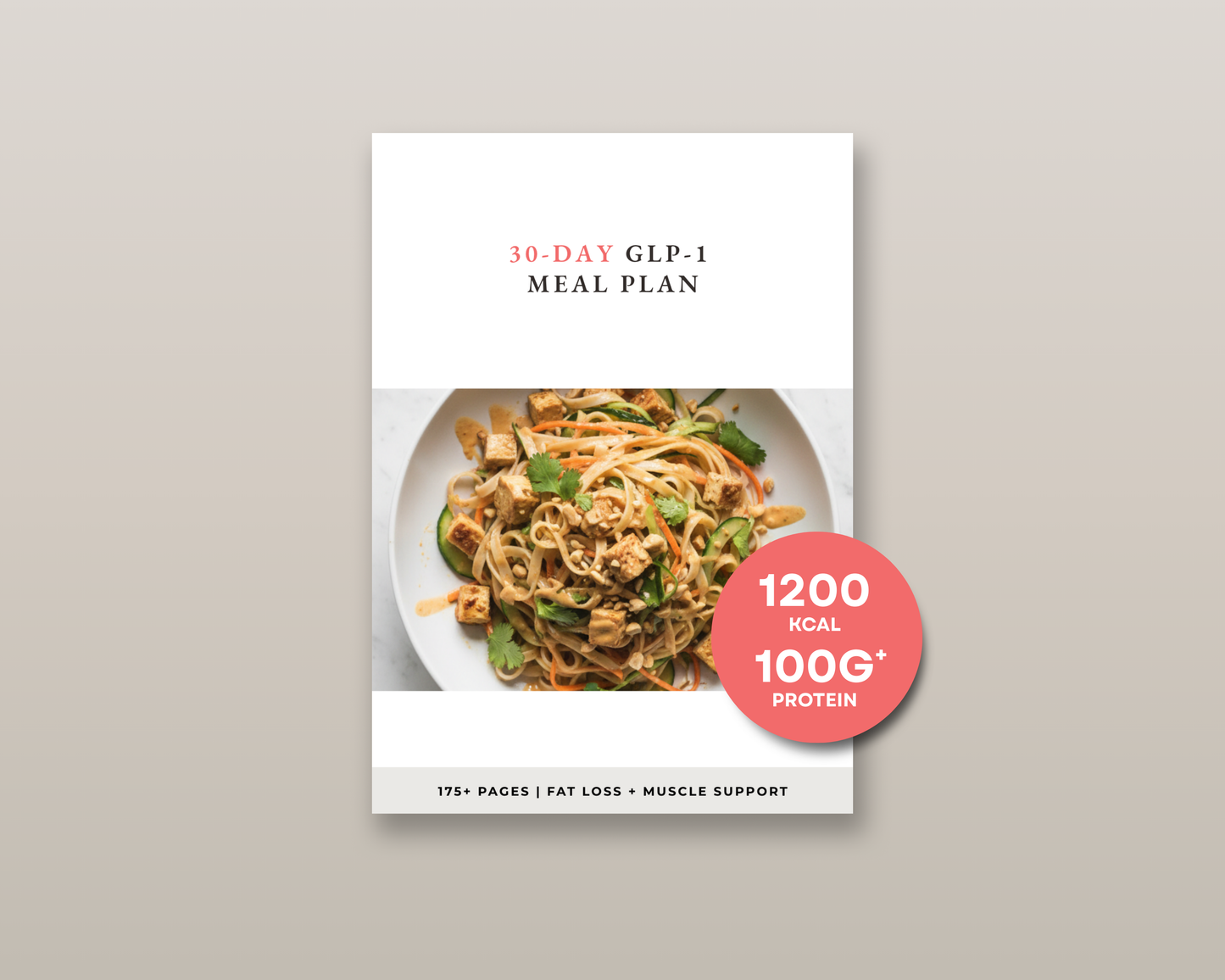 30-day semaglutide diet plan PDF cover showing a full month of structured GLP-1 meals