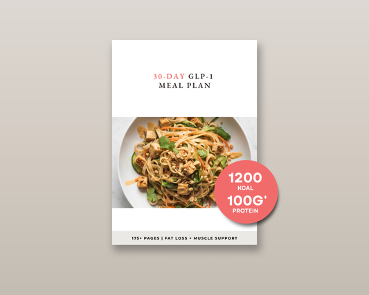 30-day semaglutide diet plan PDF cover showing a full month of structured GLP-1 meals