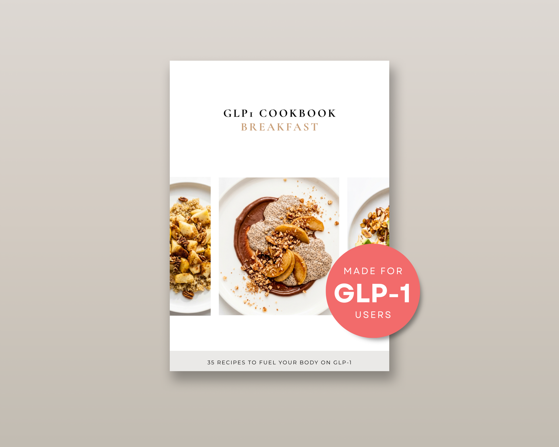 GLP-1 Breakfast Cookbook cover — 35 high-protein recipes for Ozempic and Wegovy users