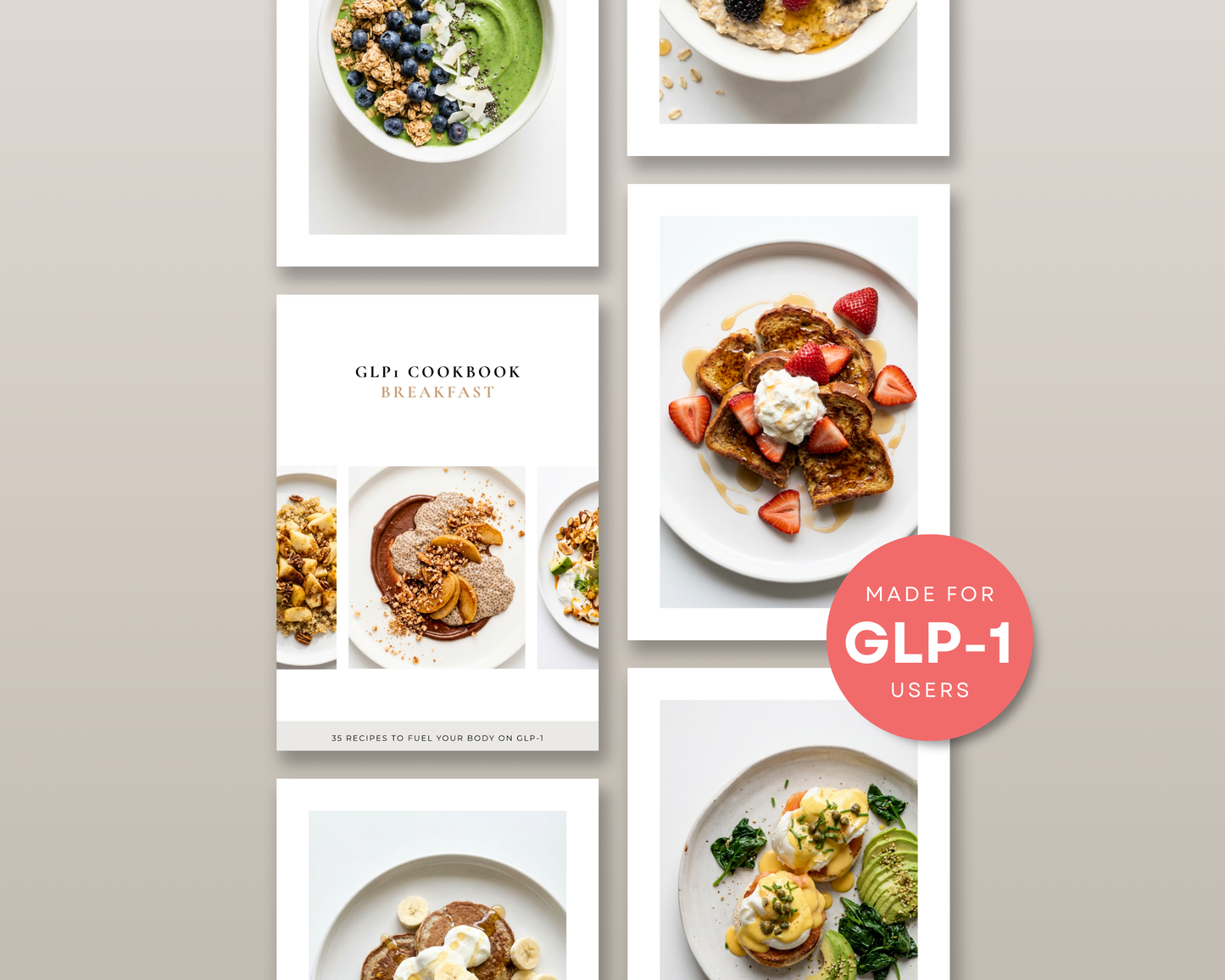 Front page of the Ozempic breakfast recipes cookbook showing contents overview