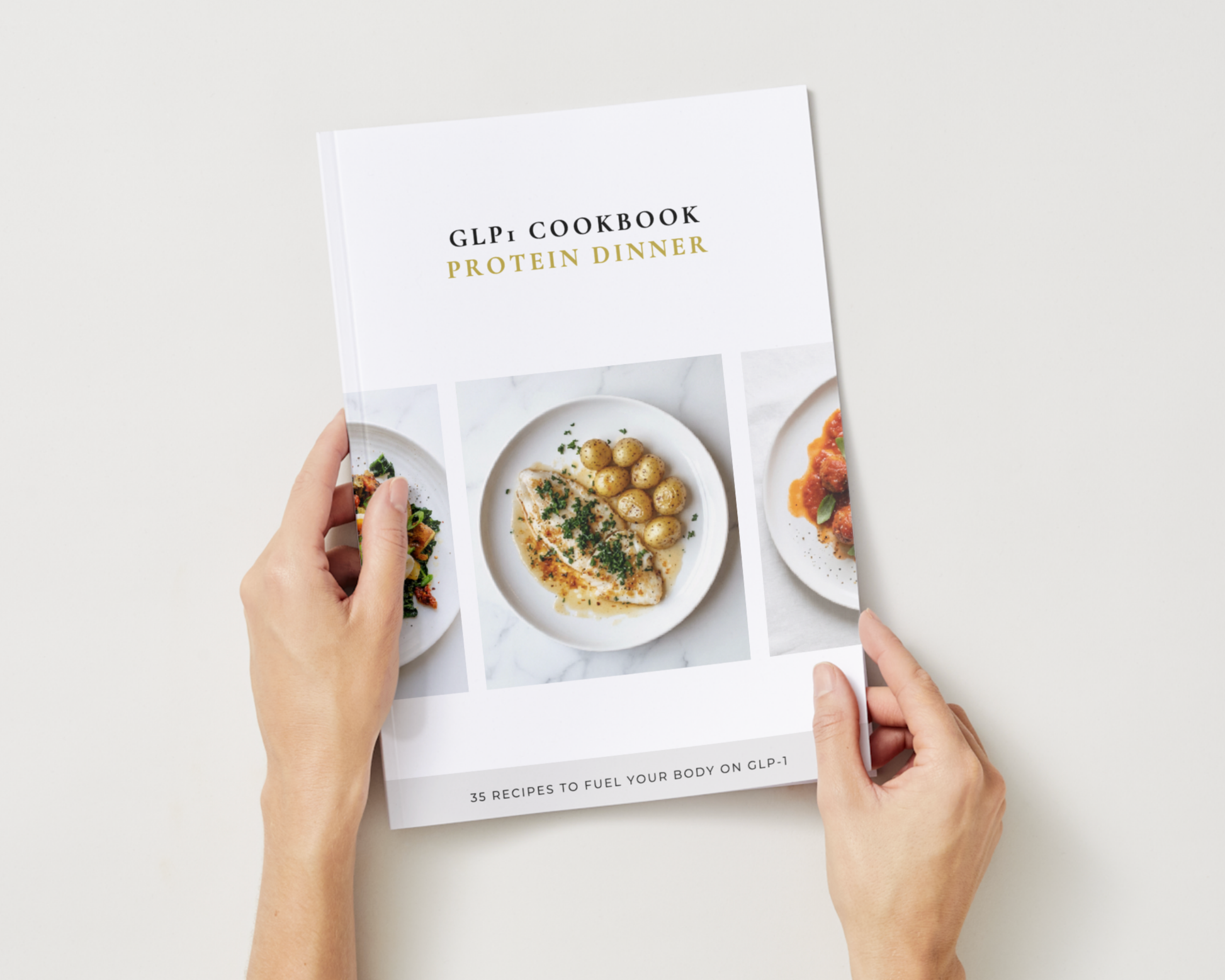 Recipe page from GLP-1 Protein Cookbook — chicken protein bowl with nutrition info