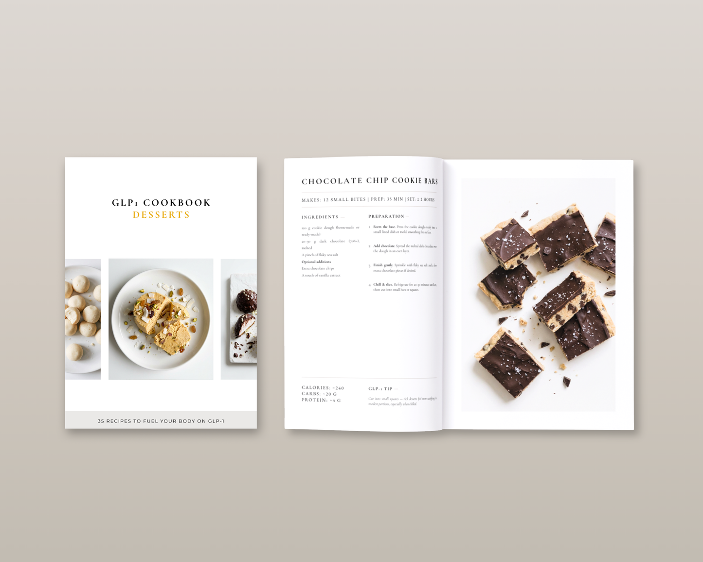 GLP-1 diet dessert ideas — no-bake recipe section overview from the digital cookbook