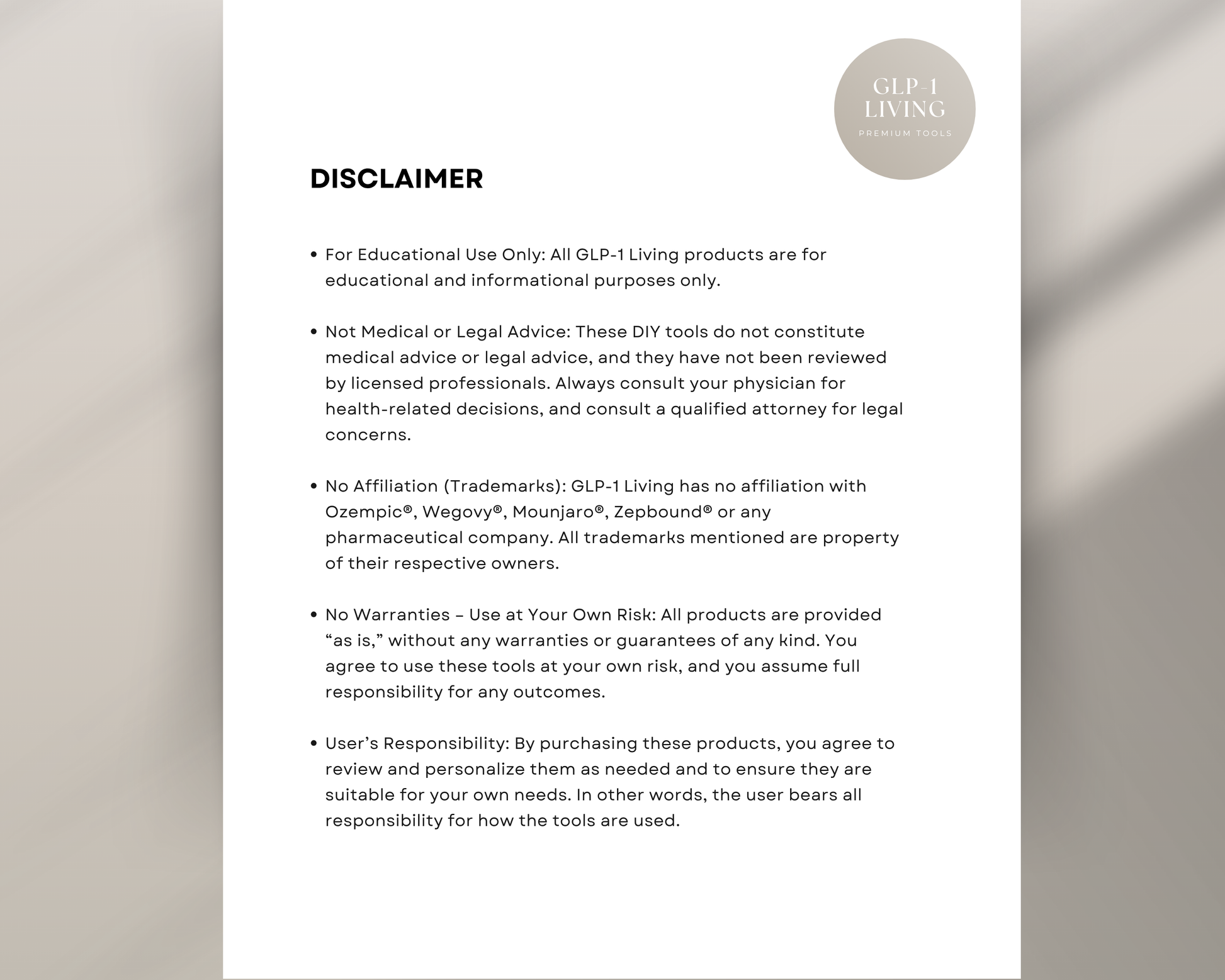 GLP-1 tracker bundle cover option in Blush pink — printable daily weekly monthly tracker