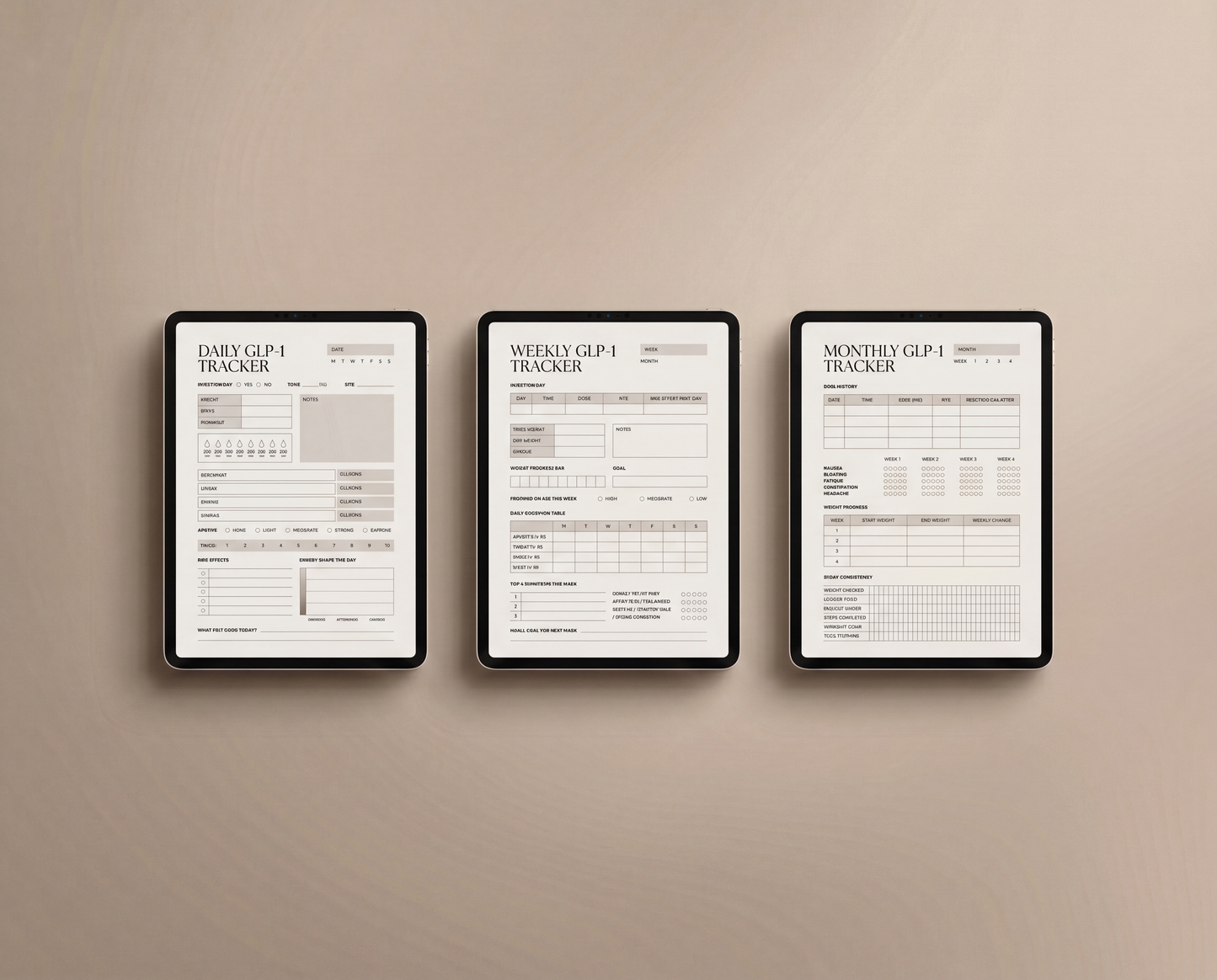 GLP-1 Tracker Bundle – Daily, Weekly & Monthly | GLP-1 Living