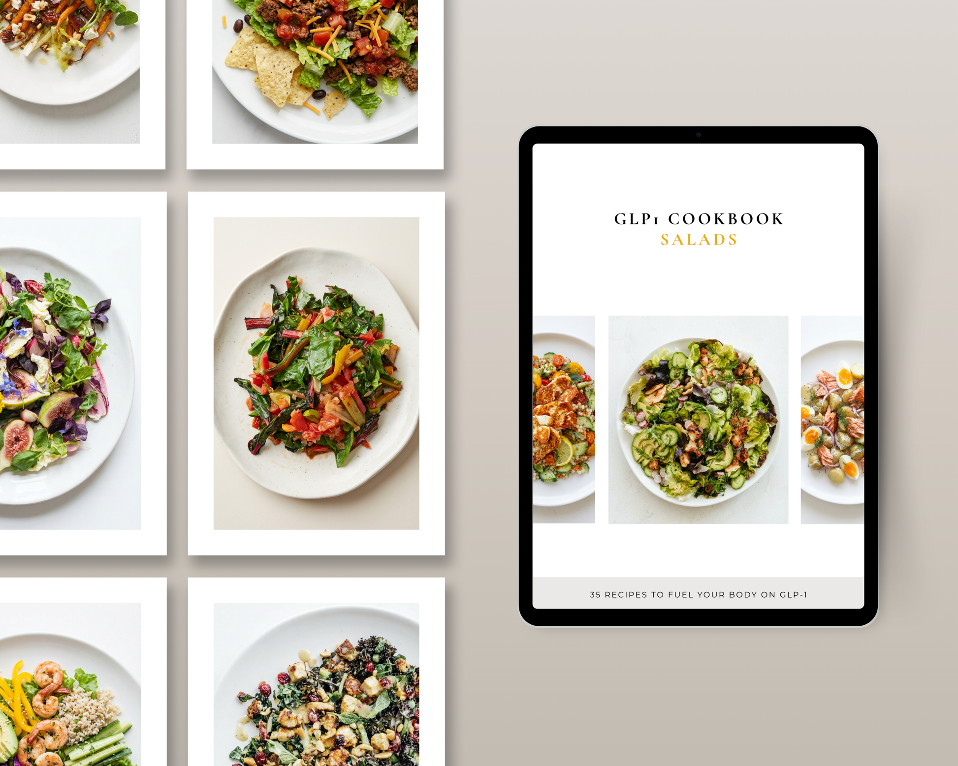 Digital recipe guide for filling salads while on GLP-1 weight loss medication
