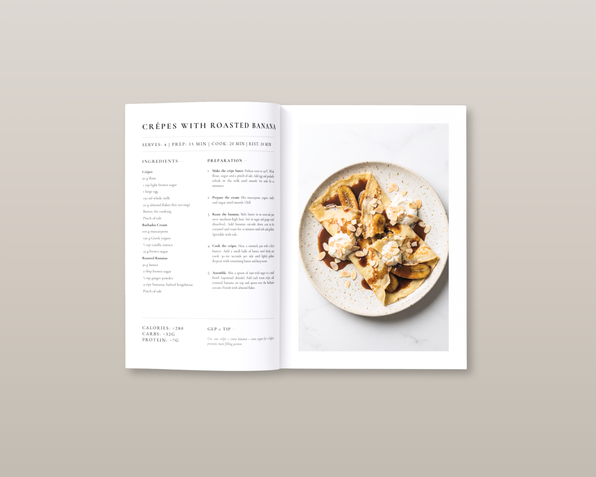 Styled flatlay of GLP-1 Breakfast Cookbook with coffee and morning essentials