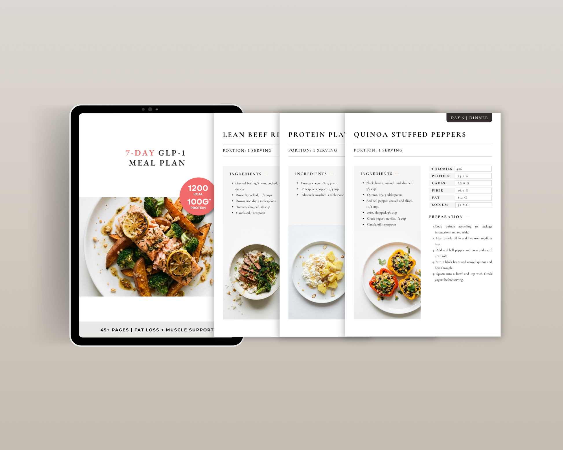 Portion guide detail from the semaglutide diet plan showing how to eat on low appetite