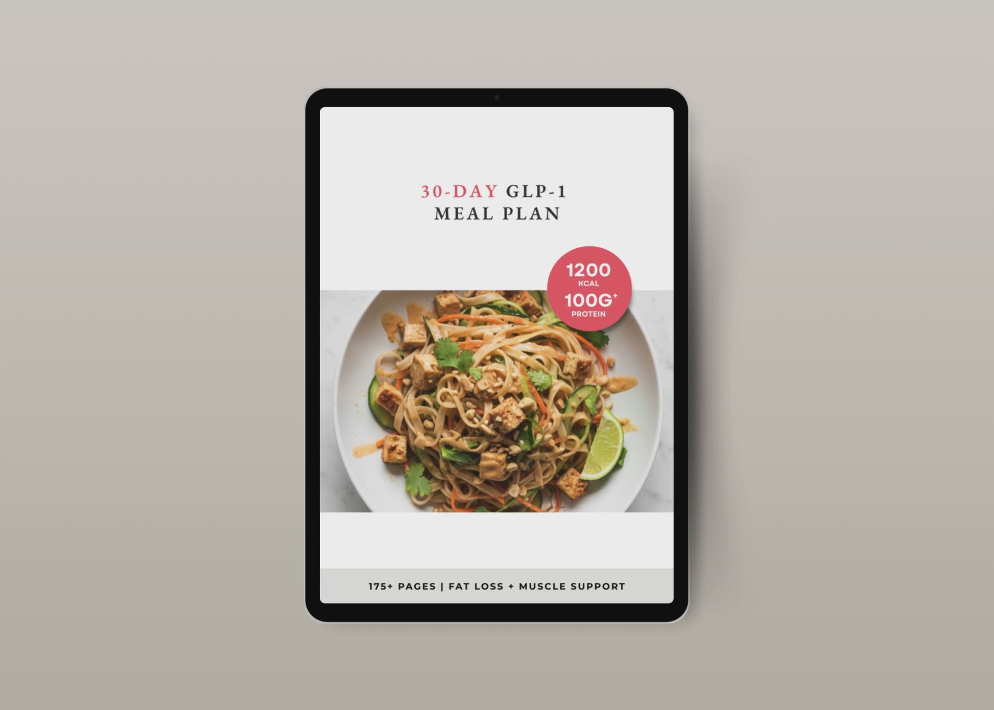 Portion guide page from the 30-day GLP-1 meal plan showing realistic serving sizes