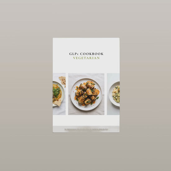 Digital cookbook cover for GLP-1 vegetarian recipes — download preview on tablet