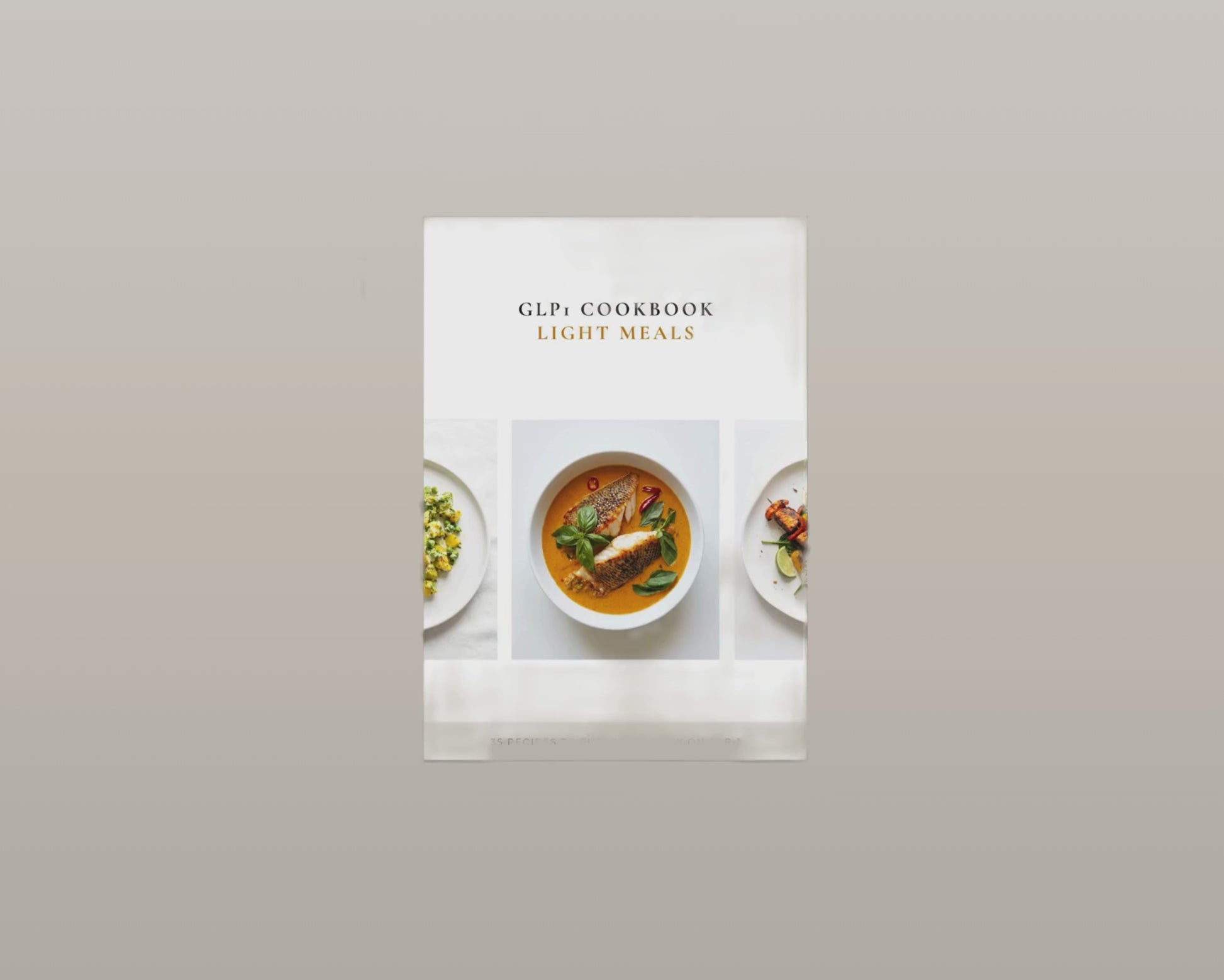 GLP-1 Light Meals Cookbook cover detail showing title and recipe count