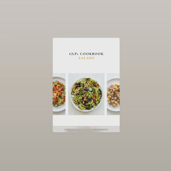 Clean white cover mockup of the GLP-1 Salads Cookbook digital PDF download