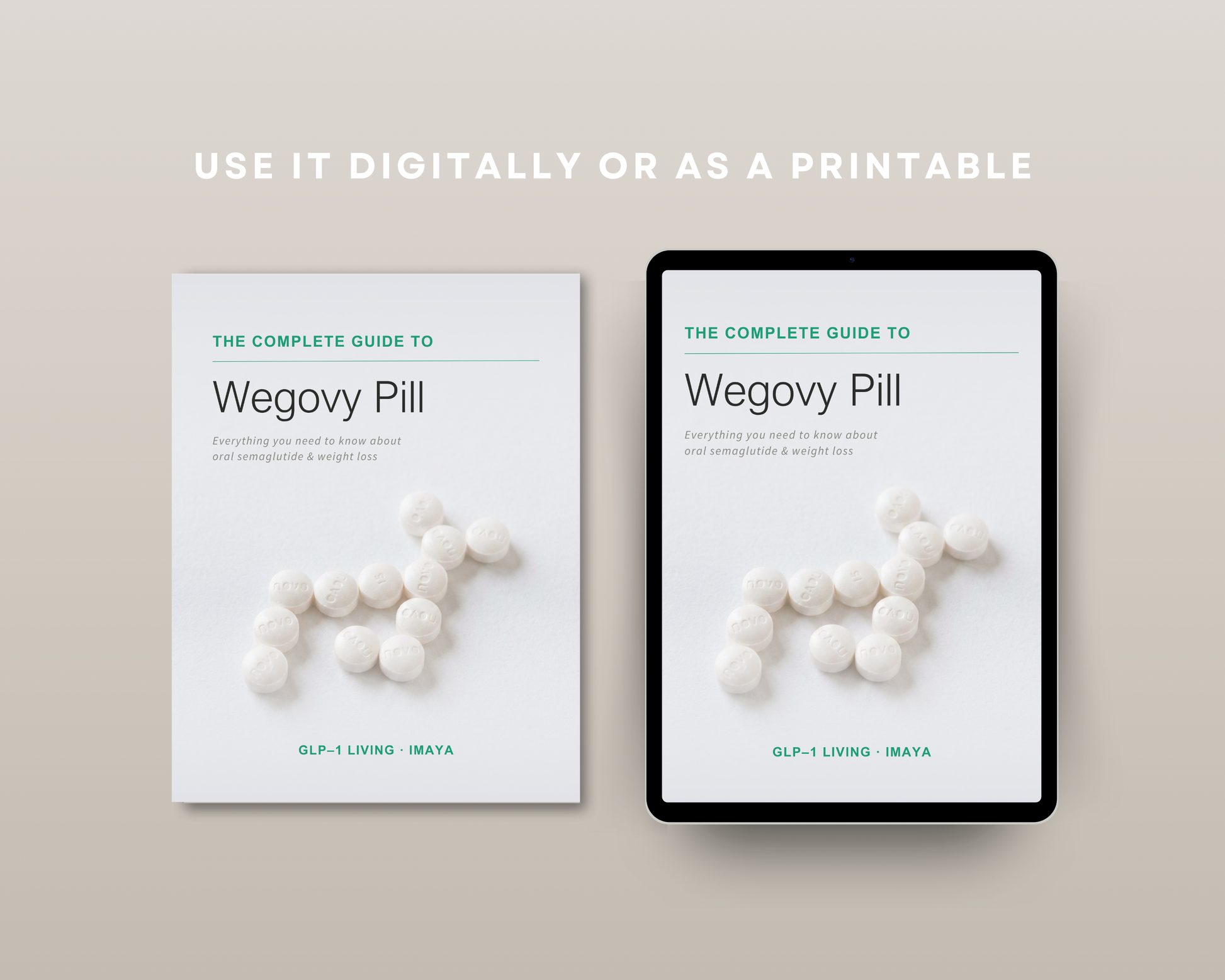Wegovy pill guide displayed on tablet — easy-to-read digital format