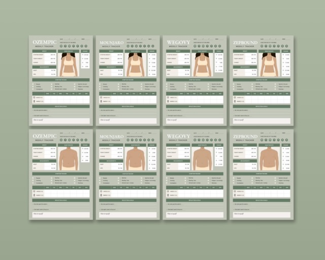 GLP-1 Weight Loss Tracker | Injection & Side Effects Journal (Digital Download)