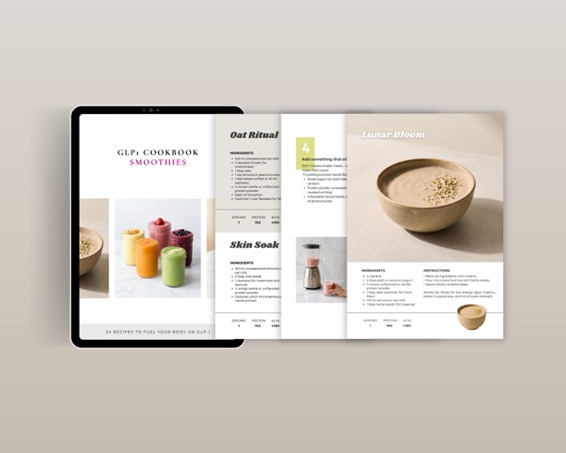 GLP-1 Smoothie Meal Plan, Weight Loss Recipes, Food Tracker (Digital Download)