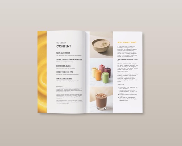 GLP-1 Smoothie Meal Plan, Weight Loss Recipes, Food Tracker (Digital Download)
