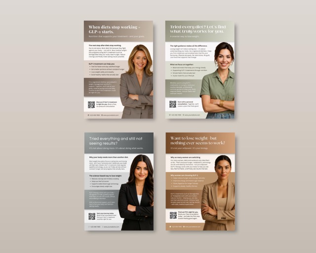 GLP-1 Tirzepatide Flyer, Mounjaro Template, Weight Loss (Editable Canva Design)