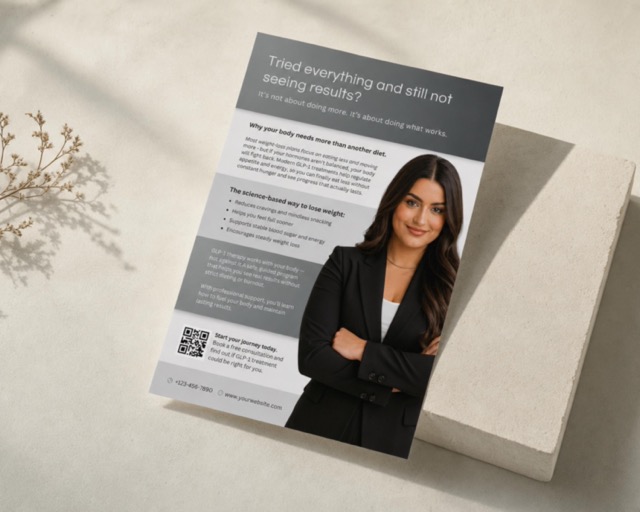 GLP-1 Tirzepatide Flyer, Mounjaro Template, Weight Loss (Editable Canva Design)