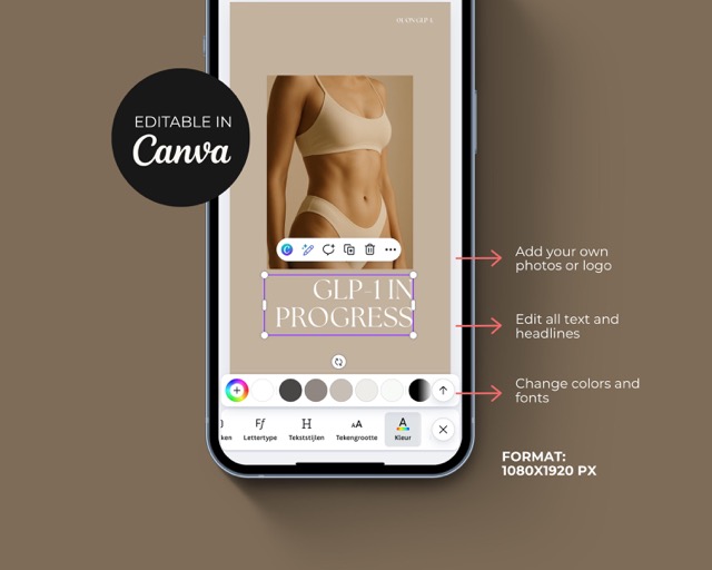 Editable GLP1 Social Media Templates, Medspa Instagram Story (Canva)