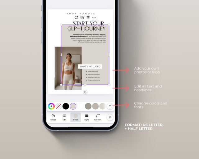 GLP1 Weight Loss Flyer for Clinics | Tirzepatide & Semaglutide, Editable Canva Flyer (Digital File)