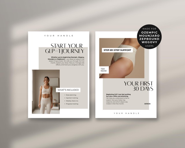 GLP1 Weight Loss Flyer for Clinics | Tirzepatide & Semaglutide, Editable Canva Flyer (Digital File)