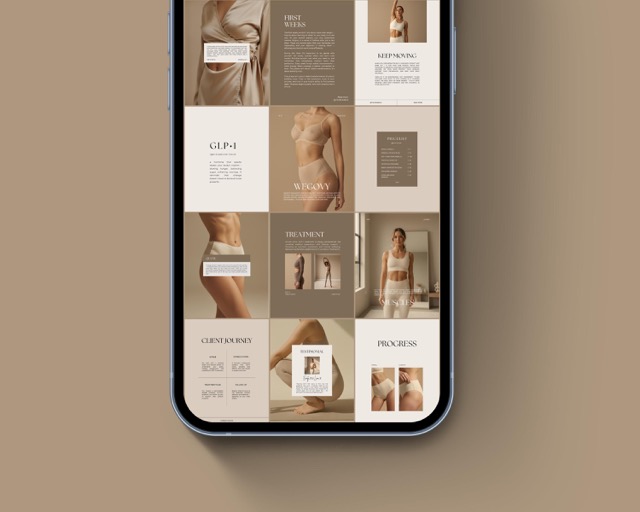 50 GLP1 Editable Canva Instagram Post Templates | Luxury Aesthetic
