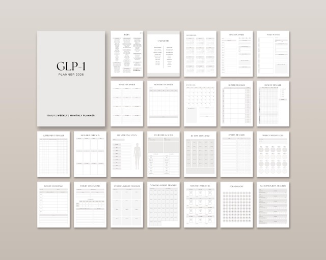 GLP1 Planner 2026 | Tirzepatide Weight Loss Journal | Peptide & Medication Tracker | | Gut Health Planner Ipad | Digital GLP1 Habit Log
