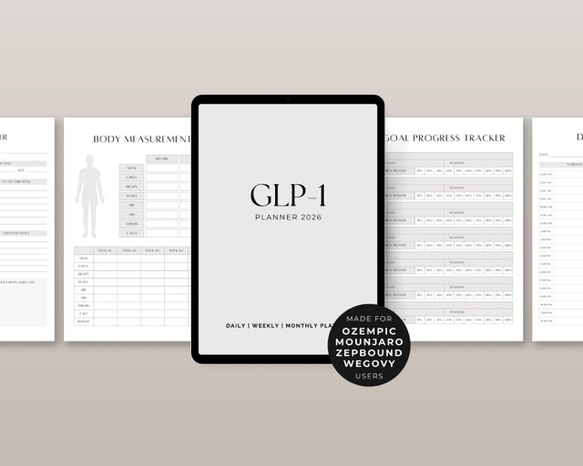 GLP1 Planner 2026 | Tirzepatide Weight Loss Journal | Peptide & Medication Tracker | | Gut Health Planner Ipad | Digital GLP1 Habit Log
