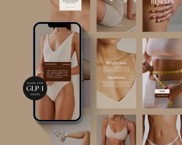 GLP1 Instagram Reels Pack | Faceless Video for Weight Loss Clinics | Canva Template Done For You Reels | Tirzepatide Social Media Templates