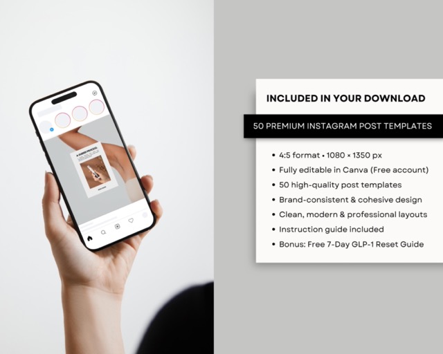 Tirzepatide Instagram Templates, Editable Canva Weight Loss Posts | Medical Weight Loss Clinic & Medspa Marketing