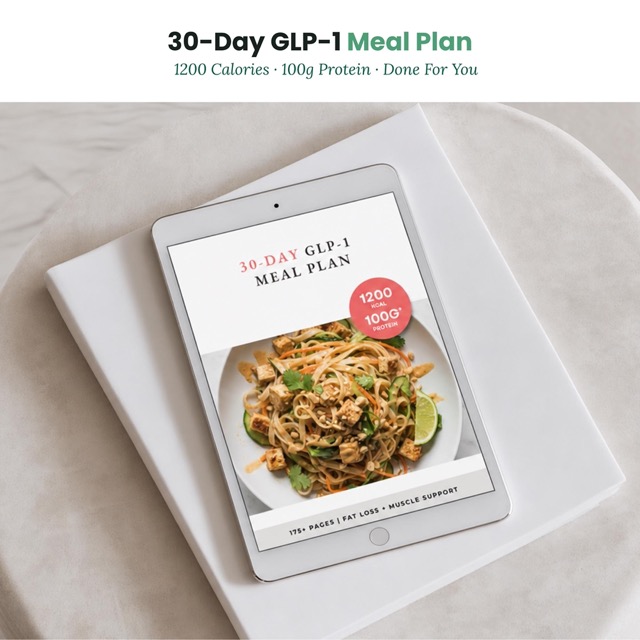 30 Day GLP-1 Meal Plan, Monthly High Protein Meal Planner with Weekly Grocery Lists, Complete GLP1 Diet Reset, 4 Week PDF