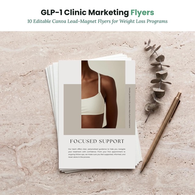 Tirzepatide GLP-1 Flyer Template | Beauty Clinic Weight Loss Marketing Canva Templates | Client Education Social Media Post
