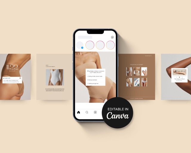 GLP-1 Instagram Post Template Minimalist Canva Semaglutide Weight Loss Social Media Clean Design
