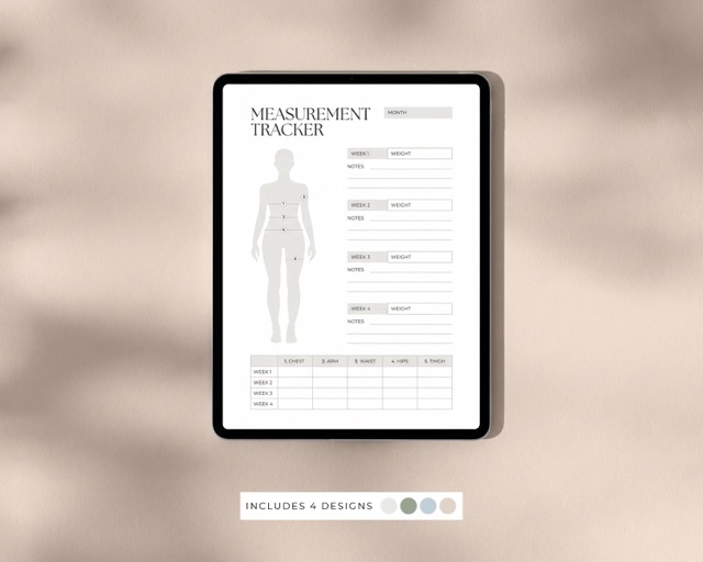 GLP-1 Measurement Tracker Printable: Inch Loss Log, Body Progress Chart (Digital Download)