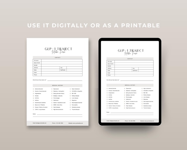 GLP-1 Forms Bundle for Medspas & Weight Loss Clinics | Editable Canva Semaglutide + Tirzepatide Consent Forms, Photo Consent