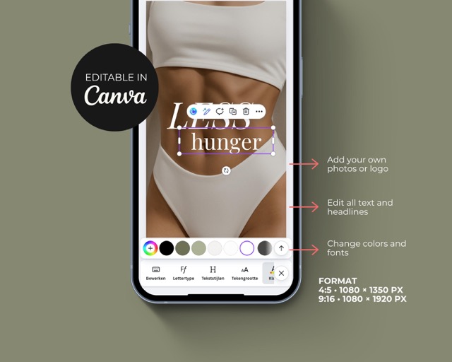 Health Coach Instagram Templates Green Aesthetic | Nutrition & Weight Loss Coach Canva Bundle | 100 Posts + Stories Fresh Wellness Content