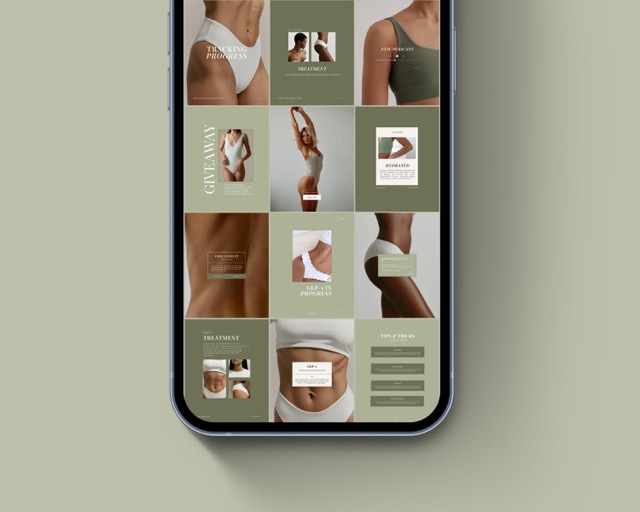 Health Coach Instagram Templates Green Aesthetic | Nutrition & Weight Loss Coach Canva Bundle | 100 Posts + Stories Fresh Wellness Content