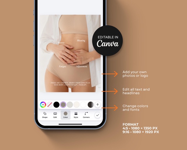 Minimal Instagram Template Bundle | Medspa & Health Coach Canva Social Media Kit | 100 Posts + Stories Clean Neutral Content System