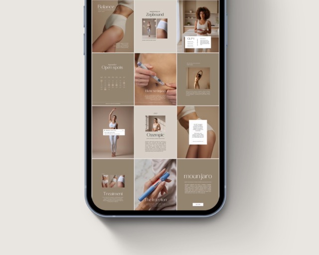 Medspa Instagram Templates Beige Aesthetic | Health Coach & Weight Loss Clinic Canva Bundle | 130 Posts Stories + Video Reels Neutral Style