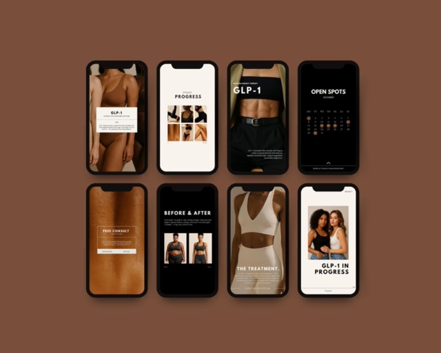 Luxury Instagram Templates for Med Spa | Weight Loss Clinic Canva Social Media Bundle | 130 Posts Stories & Video Reels Elegant Style