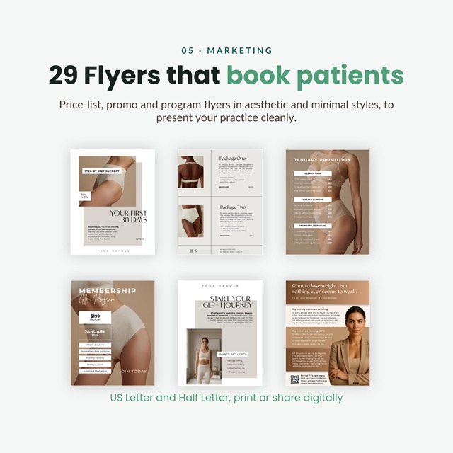 Client Intake Form & Consent Form Bundle for Med Spa + Weight Loss Clinic | GLP-1 Practitioner Kit | 790 Social Media Templates + Flyers