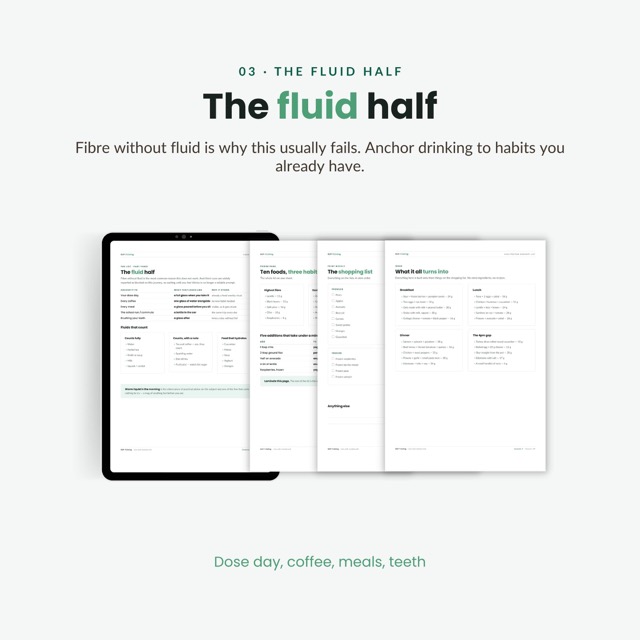 GLP-1 Constipation Food List | High Fiber Chart for Semaglutide & Tirzepatide | Fiber Food List Printable with Hydration Guide PDF