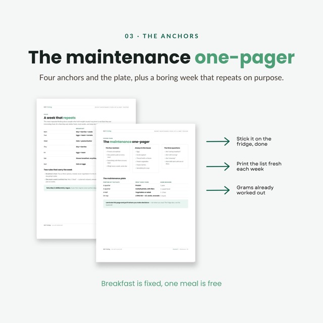 GLP-1 Maintenance Planner | Weight Maintenance Food List and Habit Tracker for After Semaglutide and Tirzepatide | 90 Day Printable