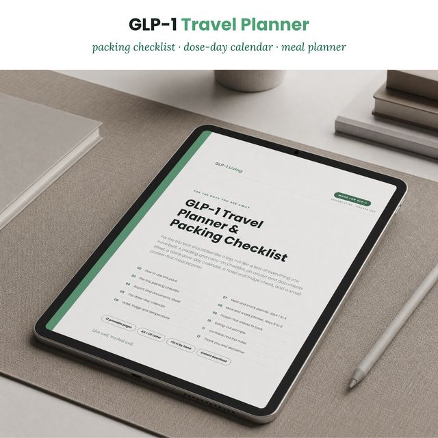 GLP-1 travel planner and packing checklist printable cover