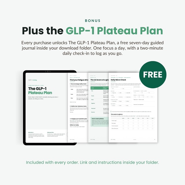 Free GLP-1 Plateau Plan bonus included with the iron food list